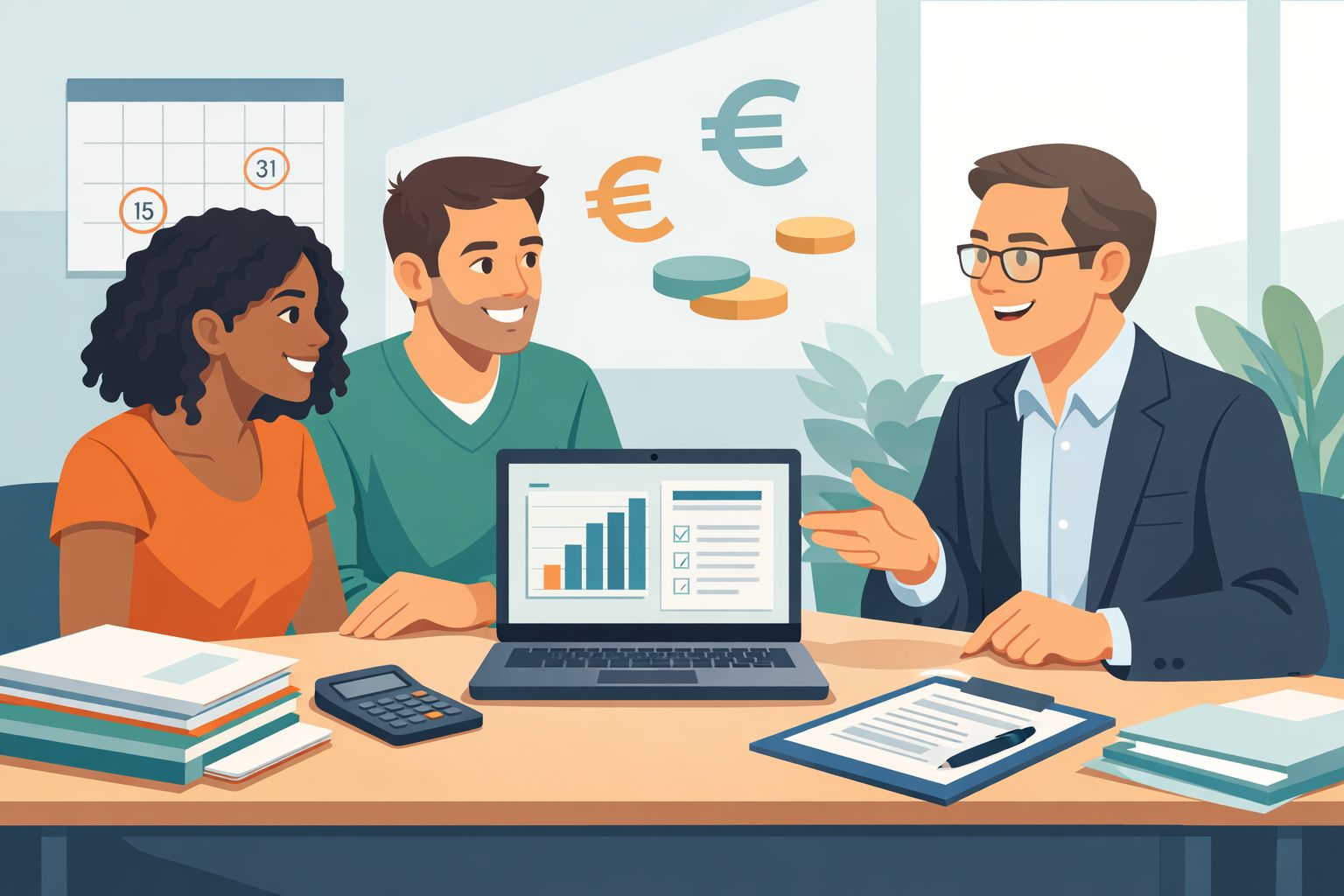 Illustration fuer Steuern und Einkommen